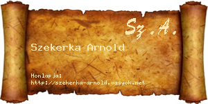 Szekerka Arnold névjegykártya